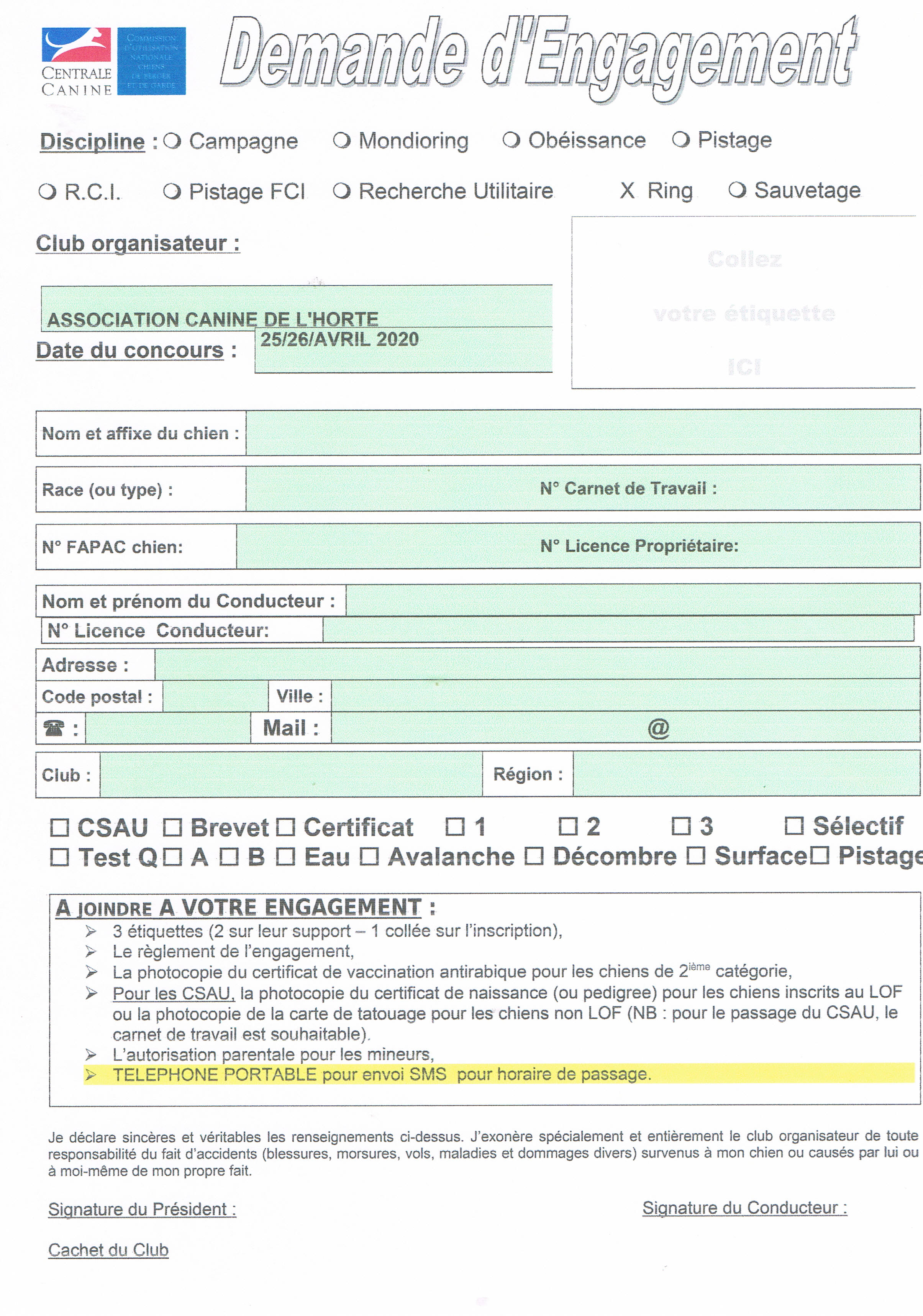Calendrier Concours Obeissance 2023 Concours : Calendrier, Feuille D'engagement | Société Centrale Canine