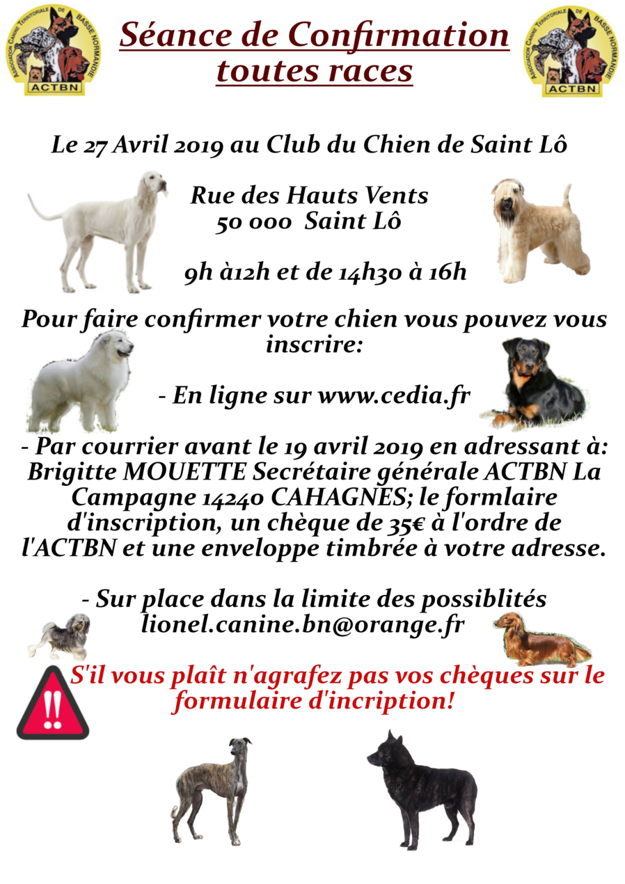 Calendrier Des Seances De Confirmation Societe Centrale Canine calendrier confirmation lof 2021